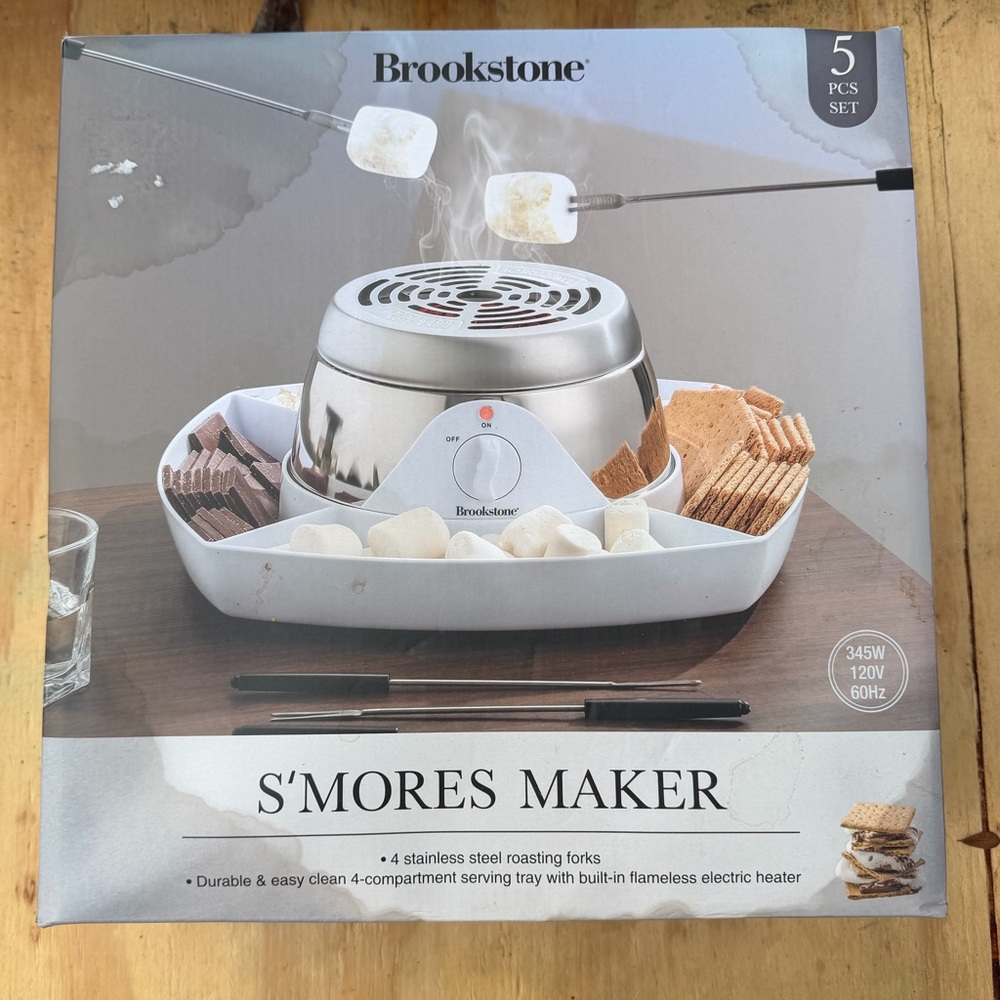 Brookstone S'mores Maker Set - Silver and White